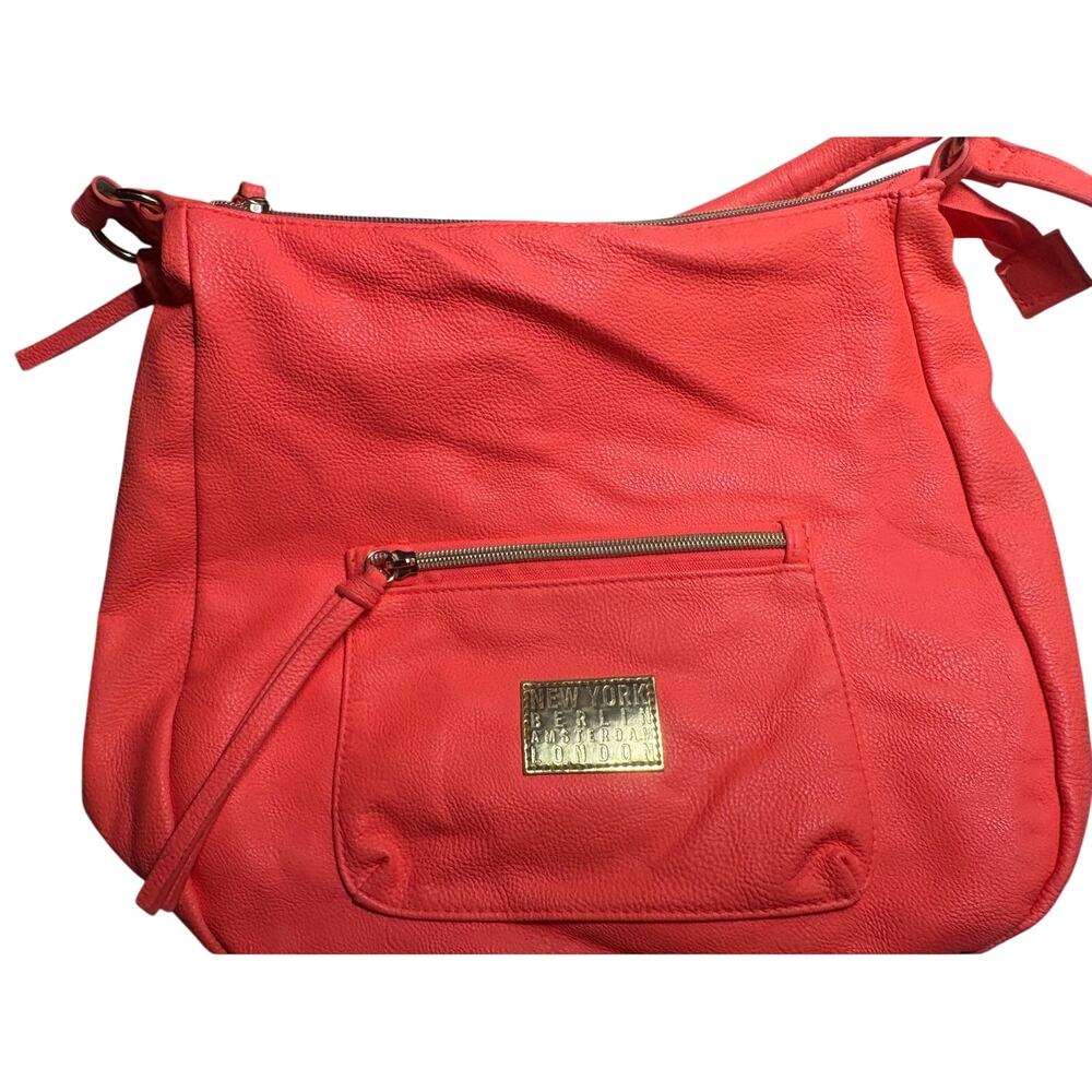 H&M New York Amsterdam London Shoulder Bag Casual Women's Orange Gold